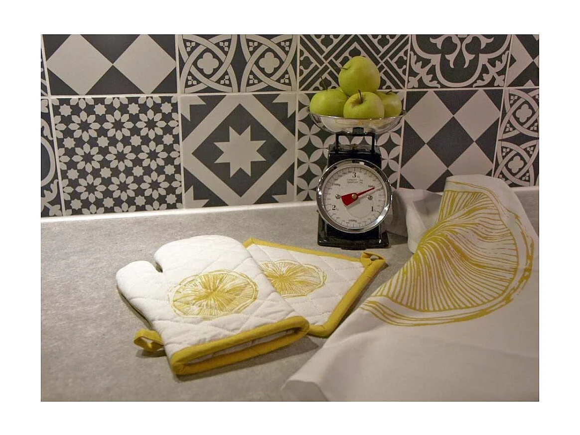 Gant de cuisine en coton Citron (Lot de 2)