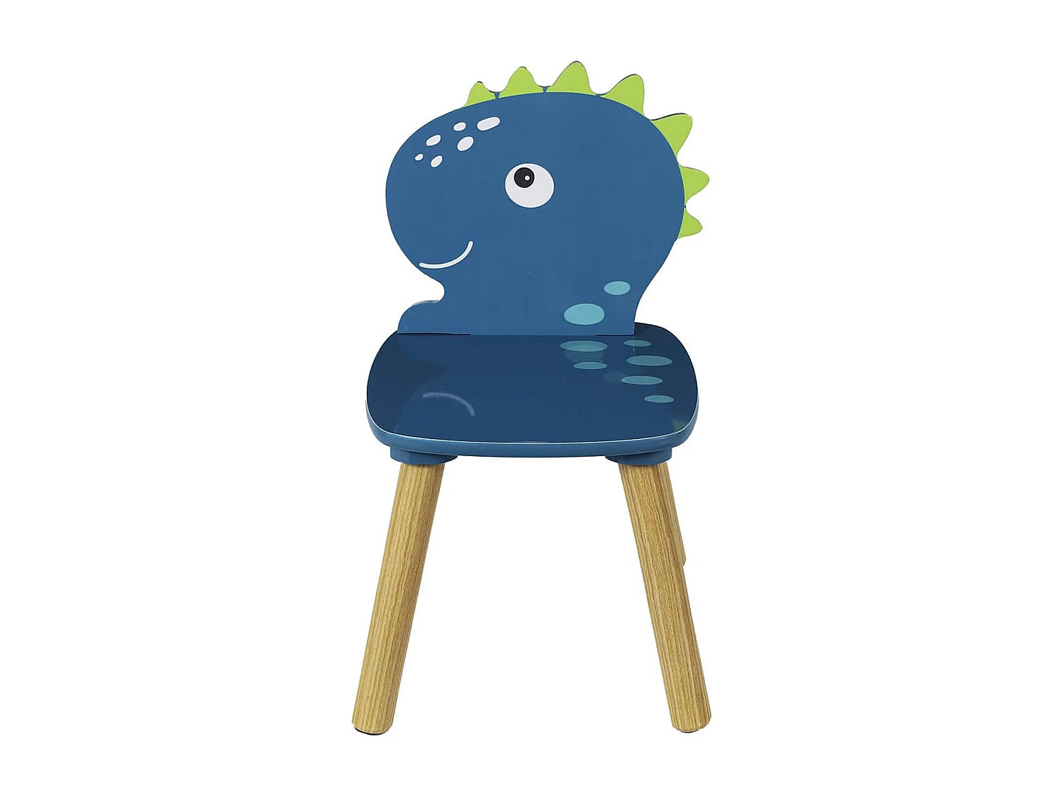 HIPPOLYTE - Ensemble Table et Chaises pour Enfants Décor Dinosaure Bleu