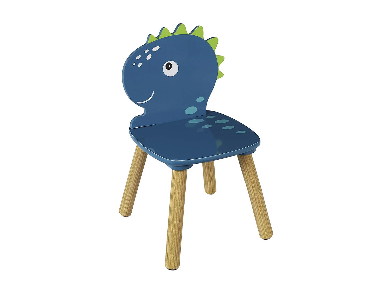HIPPOLYTE - Ensemble Table et Chaises pour Enfants Décor Dinosaure Bleu