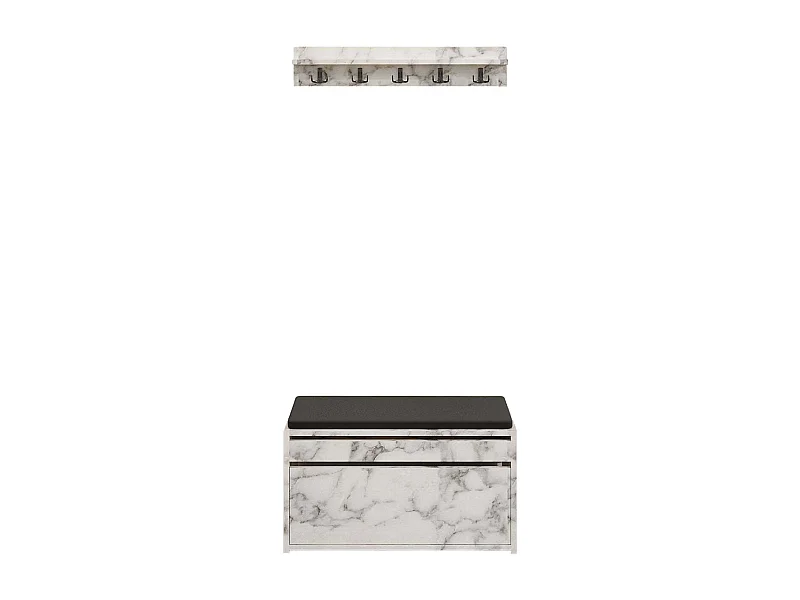 Ensemble meuble d'entrée et étagère avec patères Boby