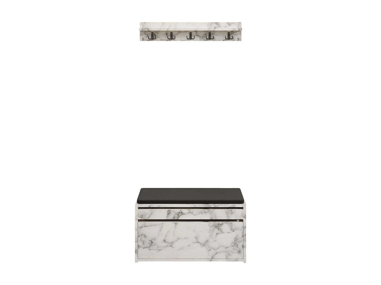 Ensemble meuble d'entrée et étagère avec patères Boby