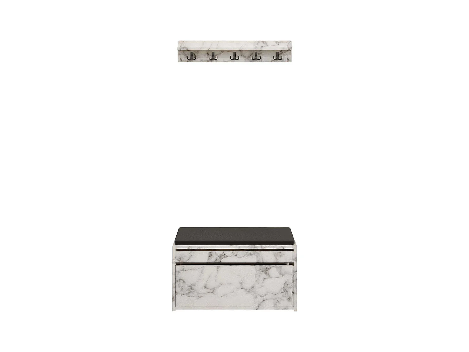 Ensemble meuble d'entrée et étagère avec patères Boby