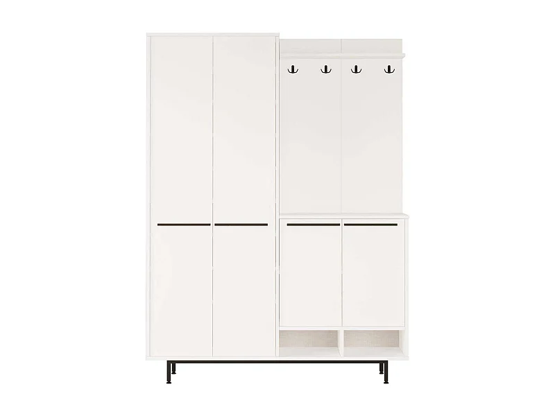 Meuble d'entrée avec placard à chaussures et patères Sylvie