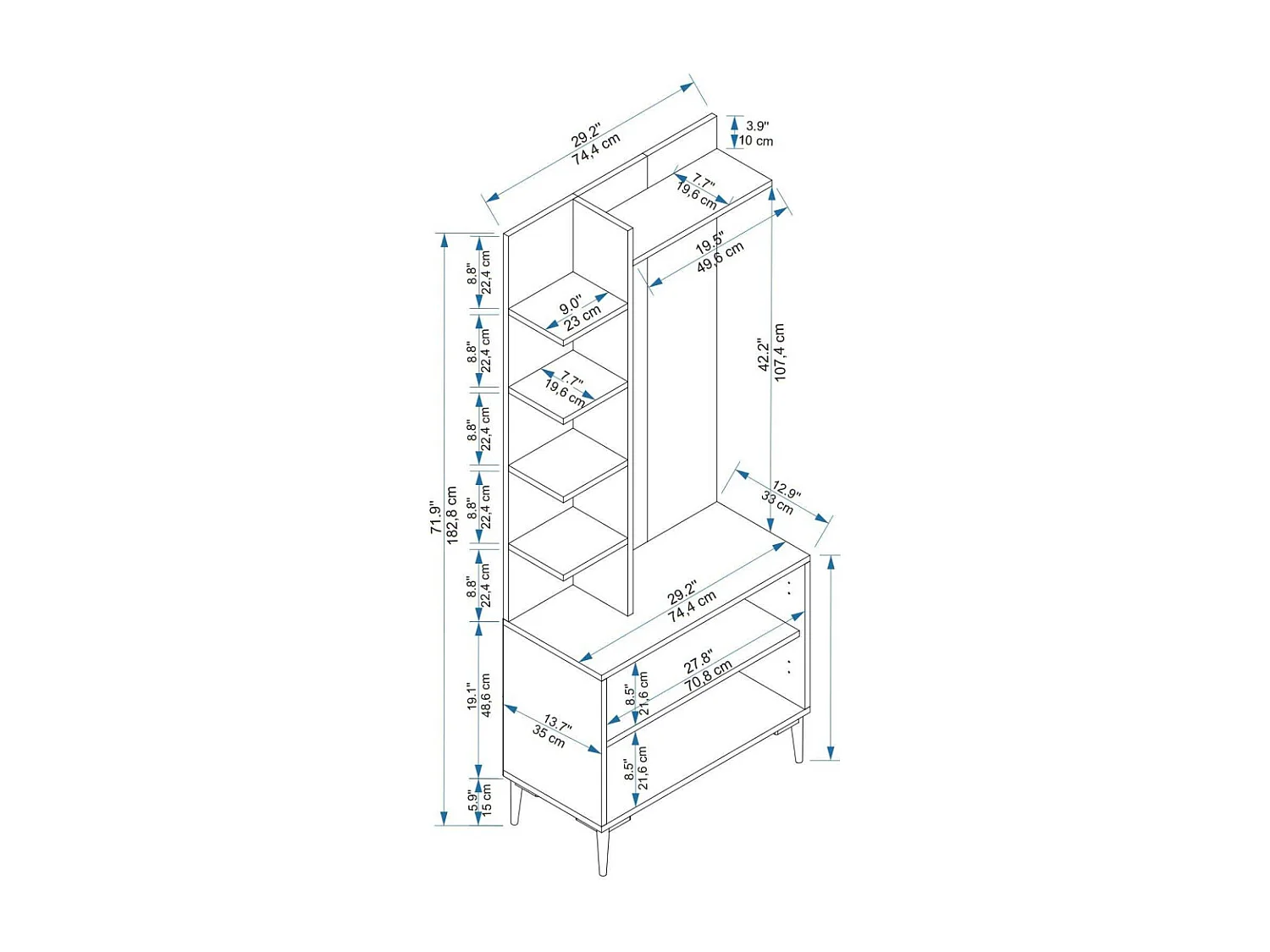 Meuble d'entrée en aggloméré Julendor