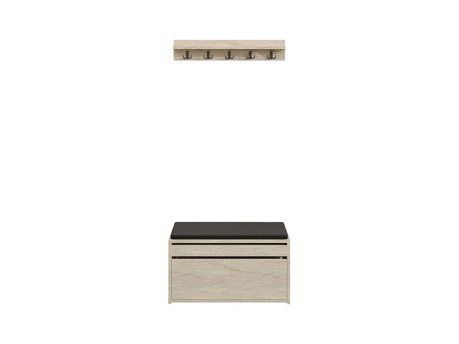 Ensemble meuble d'entrée et étagère avec patères Boby