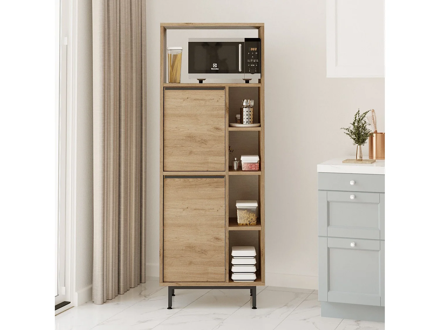 Meuble de cuisine Evelis L60cm Bois clair