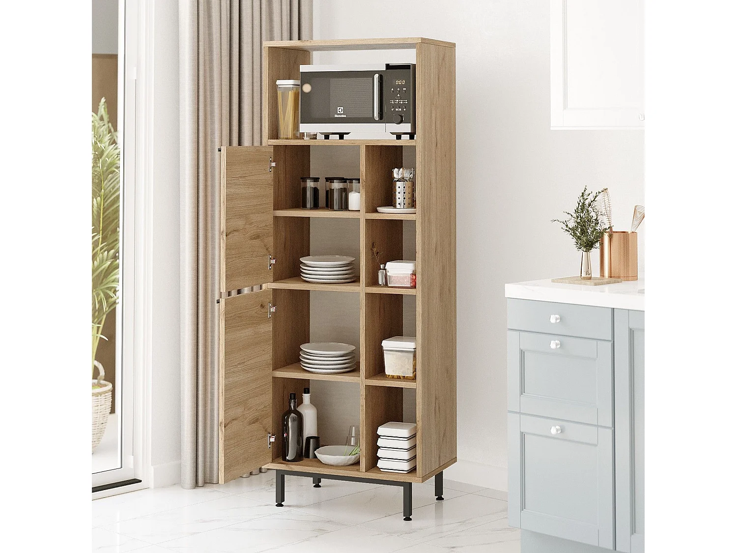 Meuble de cuisine Evelis L60cm Bois clair