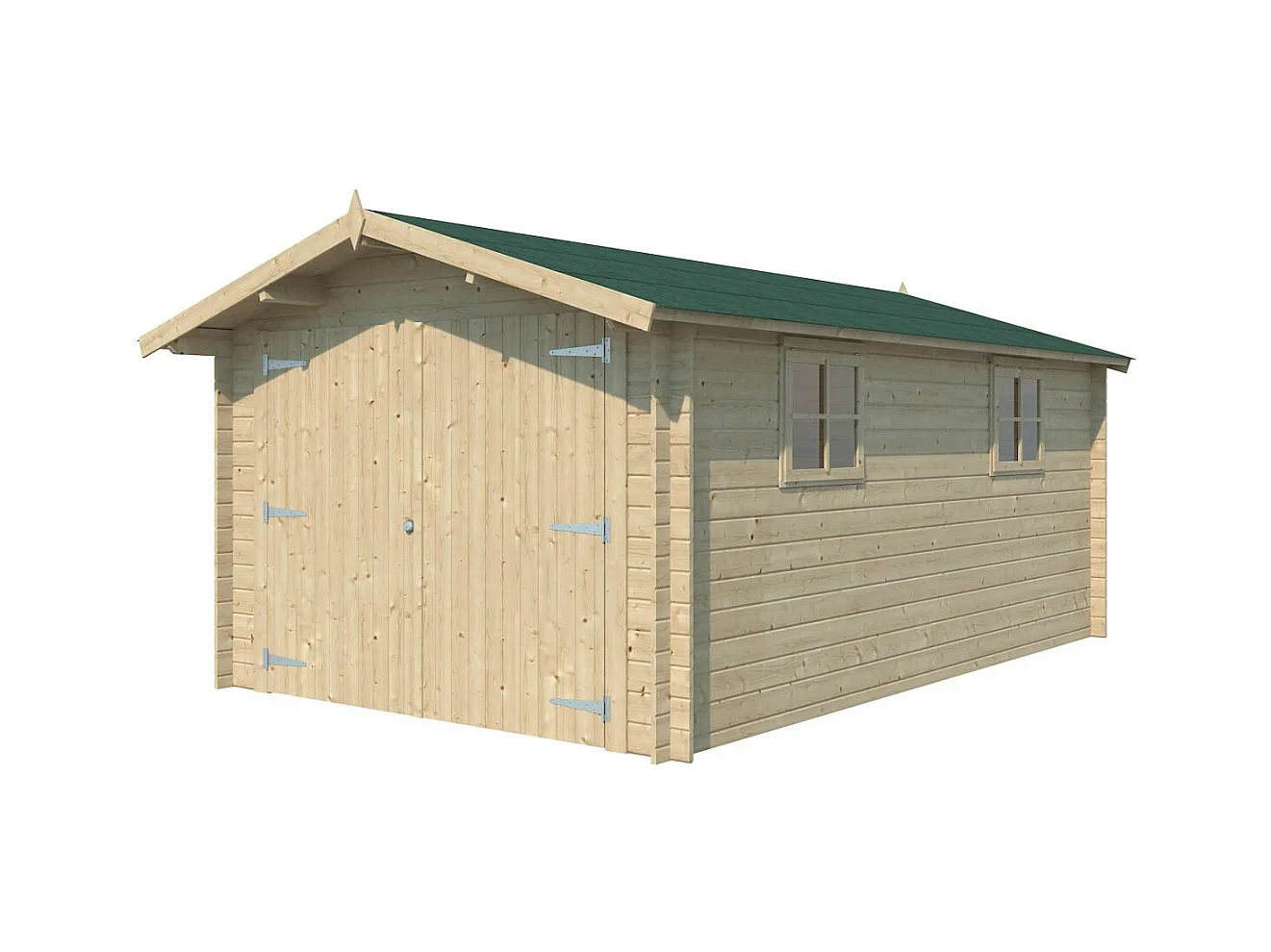 Garage en épicéa massif double porte 16.16 m² Sans option