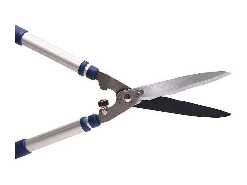 Cisaille à haies lames ondulées et manche télescopique