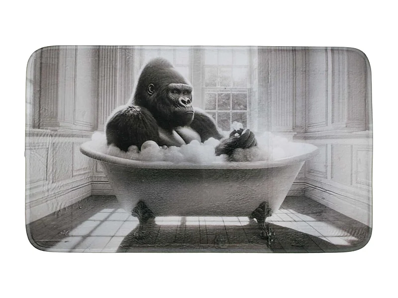 Tapis de bain en polyester Animal 45 x 75 cm Gorille