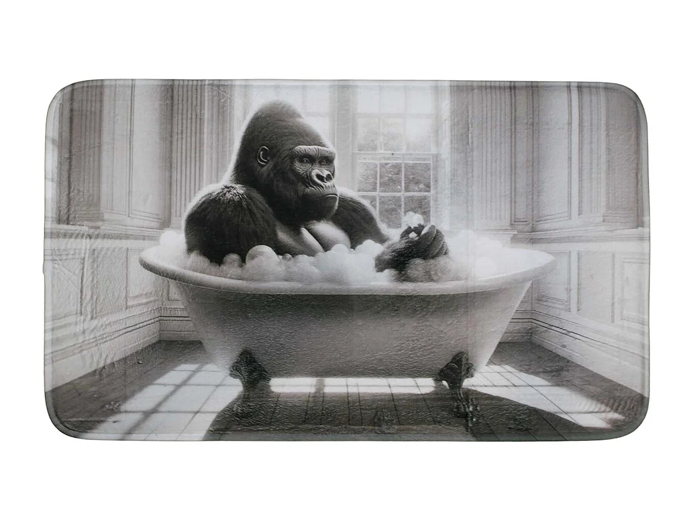 Tapis de bain en polyester Animal 45 x 75 cm Gorille