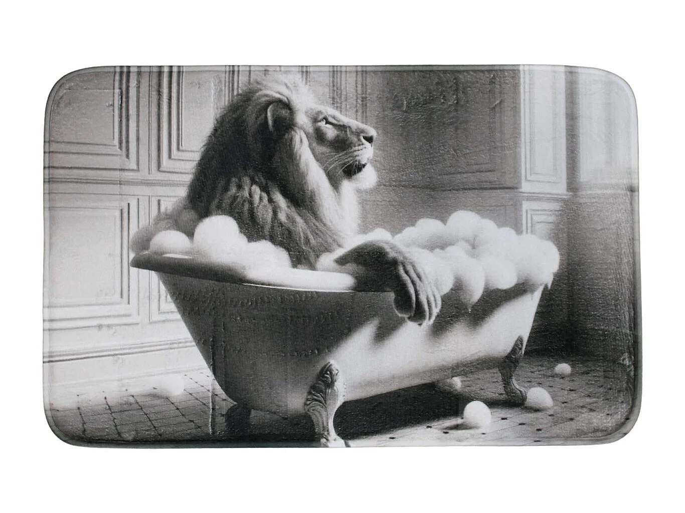 Tapis de bain en polyester Animal 45 x 75 cm Lion