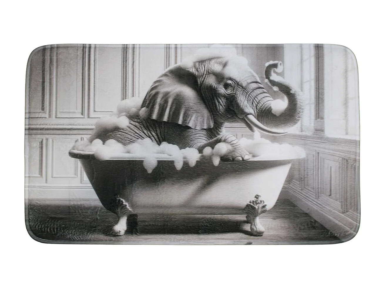 Tapis de bain en polyester Animal 45 x 75 cm Eléphant