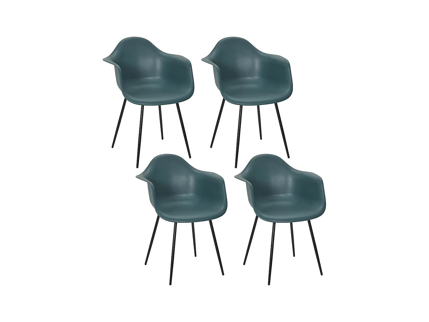 Fauteuil Gustav Bleu - Lot De 4 Bleu