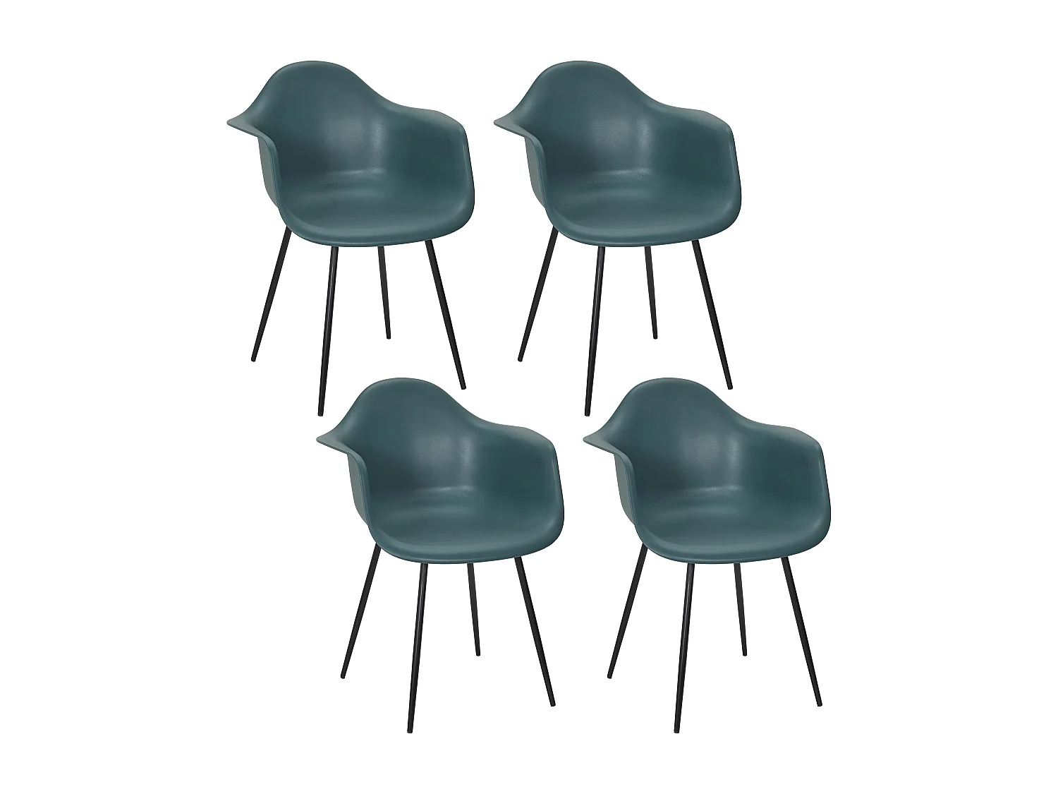 Fauteuil Gustav Bleu - Lot De 4 Bleu