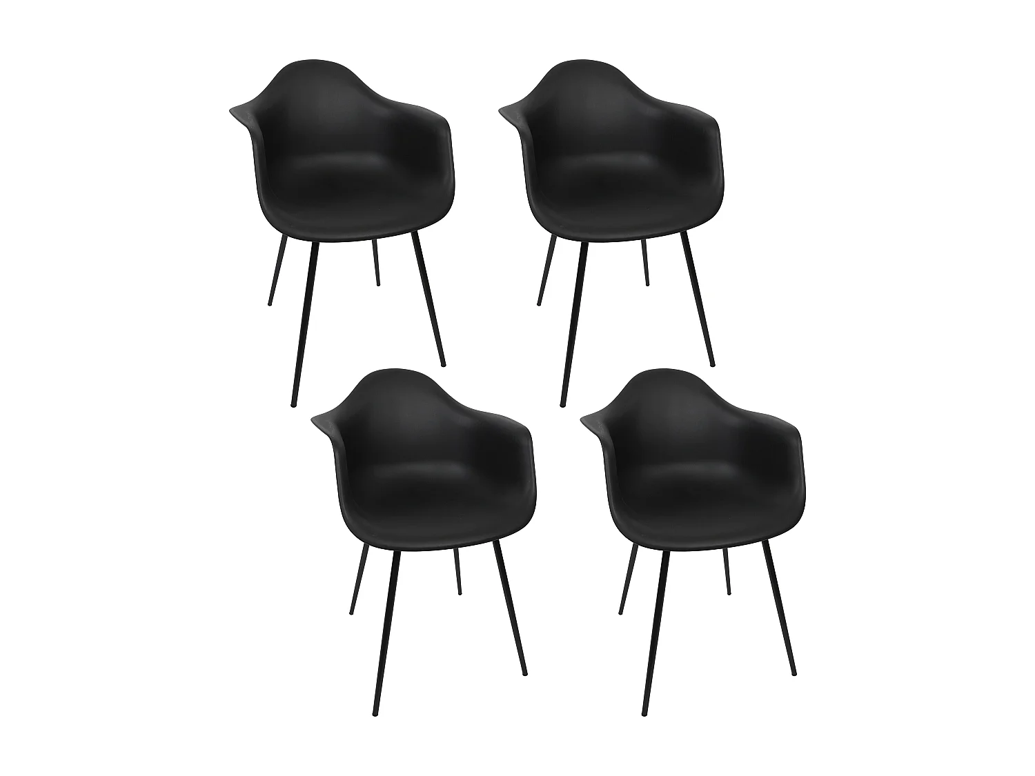 Fauteuil Gustav Noir - Lot De 4 Noir