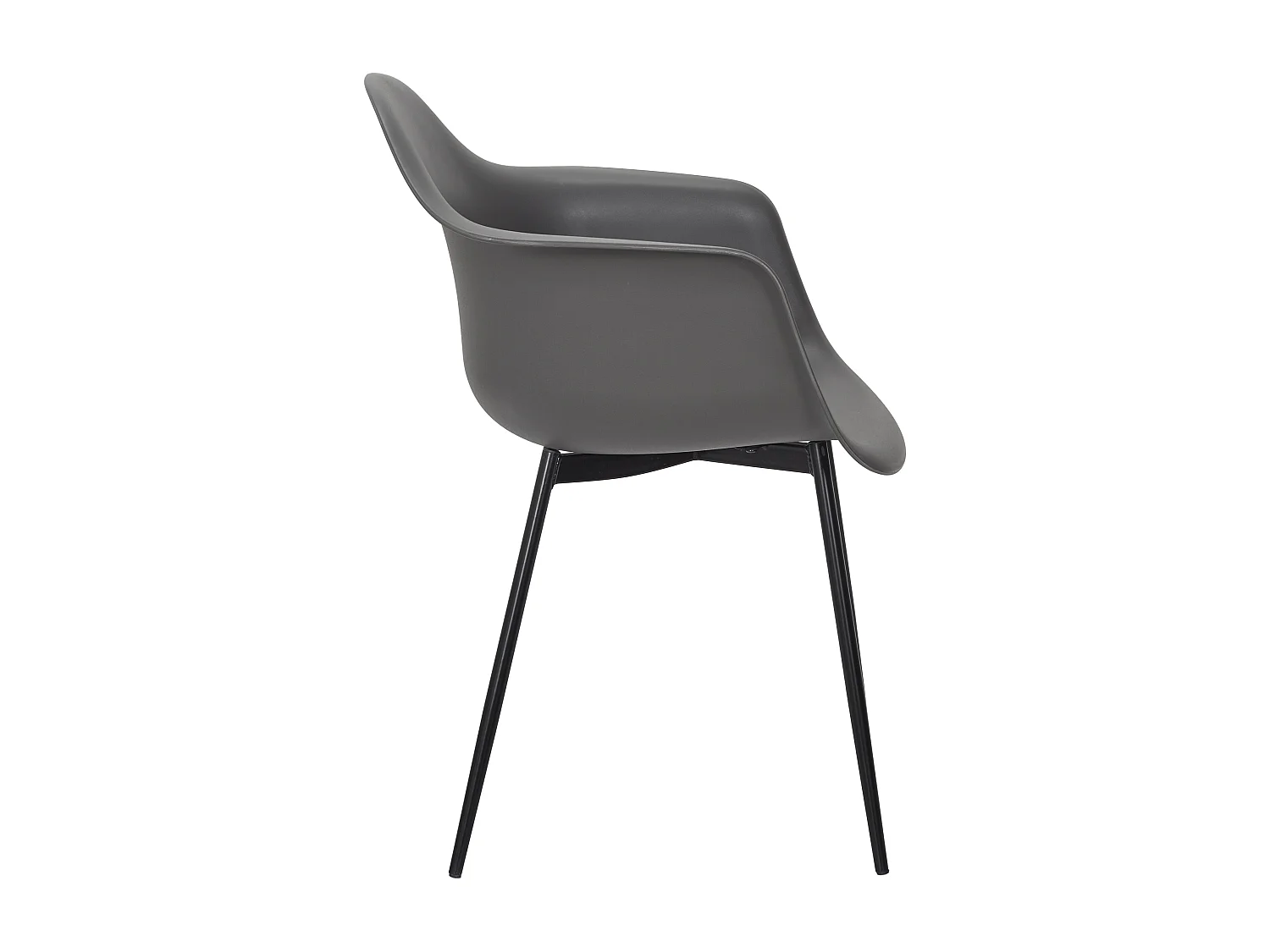 Fauteuil Gustav Gris - Lot De 4 Gris, Noir