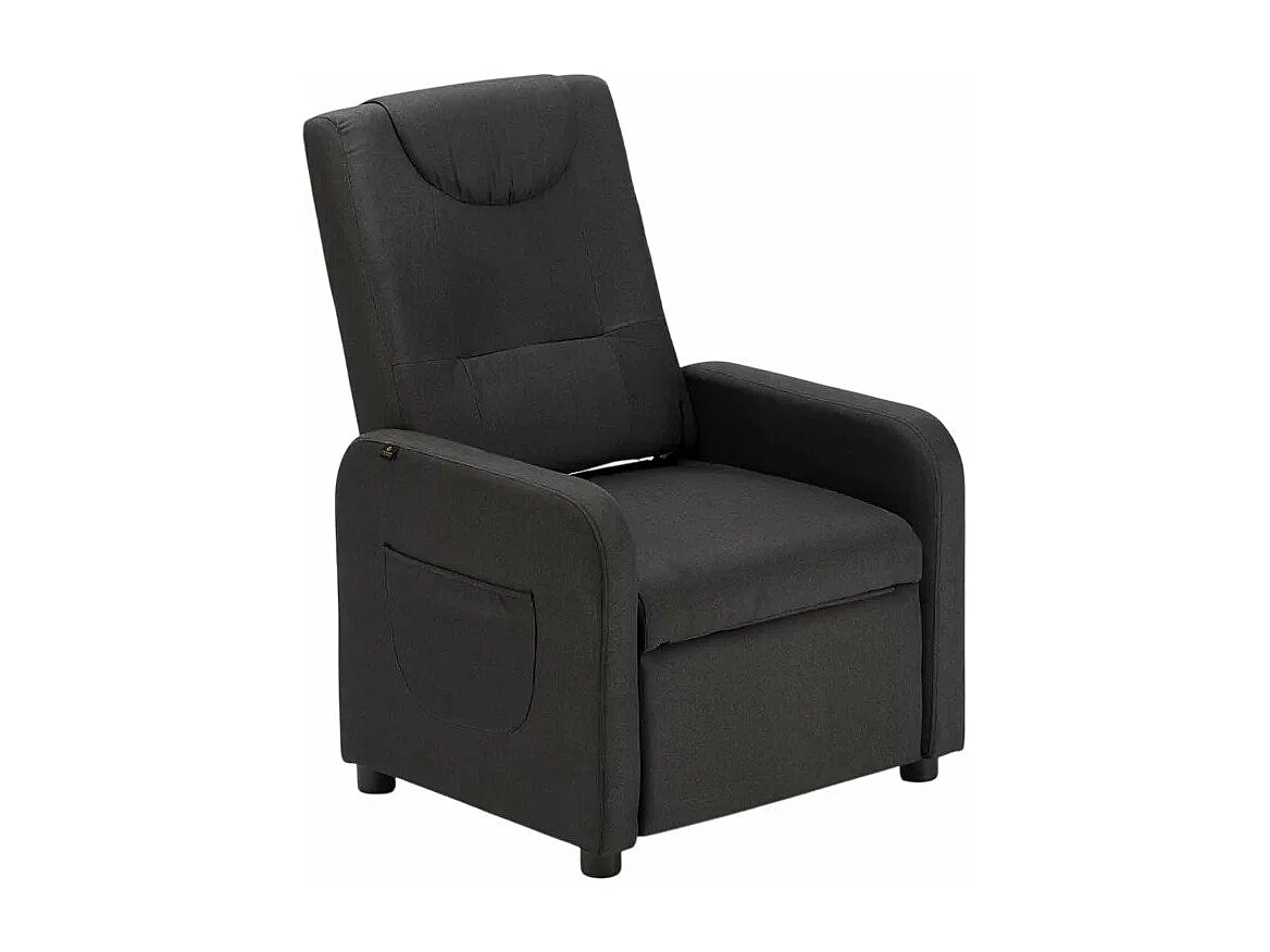 Sillón Relax con reposapiés Anna Design de tela disfruta de la máxima comodidad en casa - Negro