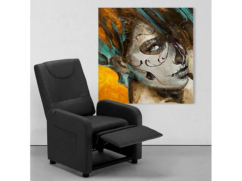 Sillón Relax con reposapiés Anna Design de tela disfruta de la máxima comodidad en casa - Negro