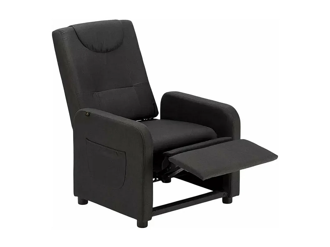 Sillón Relax con reposapiés Anna Design de tela disfruta de la máxima comodidad en casa - Negro