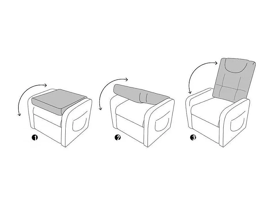 Sillón Relax con reposapiés Anna Design de tela disfruta de la máxima comodidad en casa - Negro