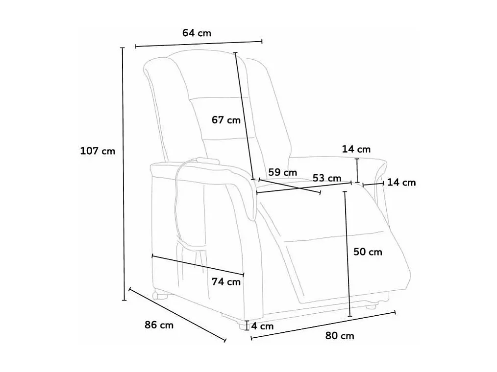 Poltrona relax reclinabile e sollevabile con 2 motori Perseo