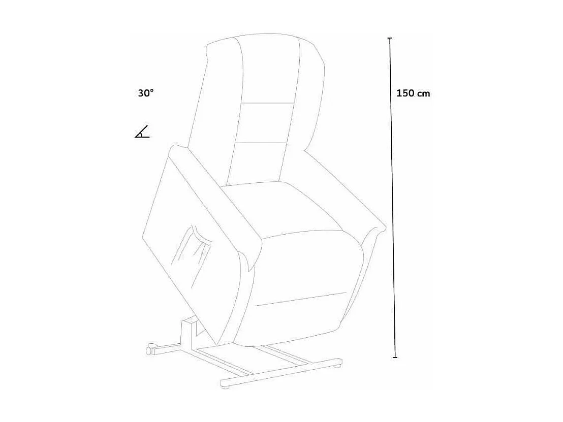 Emma Plus Stoff 2-motoriger elektrischer Liftsessel für ältere Menschen - Schwarz