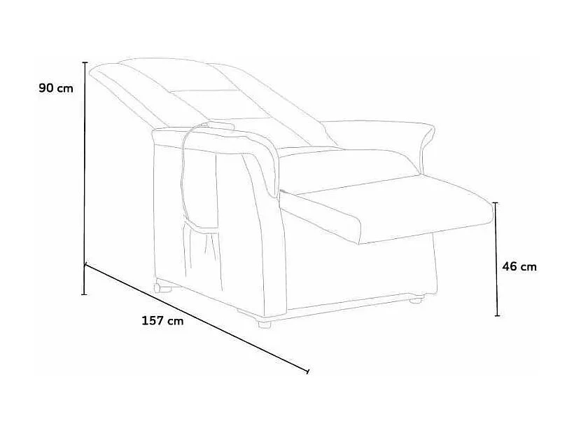 Emma Plus Stoff 2-motoriger elektrischer Liftsessel für ältere Menschen - Schwarz