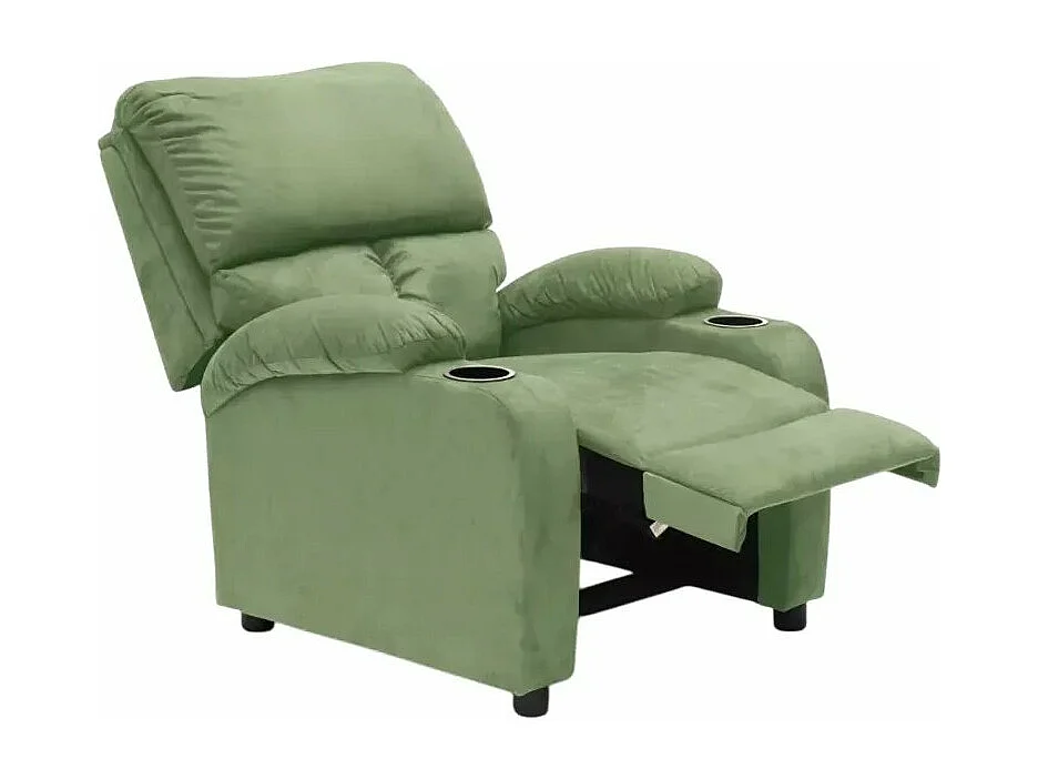 Verstellbarer Relaxsessel mit integrierter Fußstütze und Ablagerfächern Laura Light - Dunkel Grün
