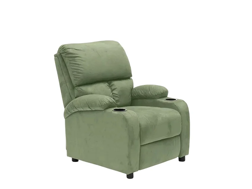 Sillón relajante reclinable reposapiés portaobjetos Laura Light - Verde oscuro