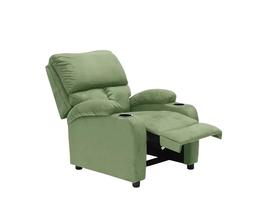 Sillón relajante reclinable reposapiés portaobjetos Laura Light - Verde oscuro