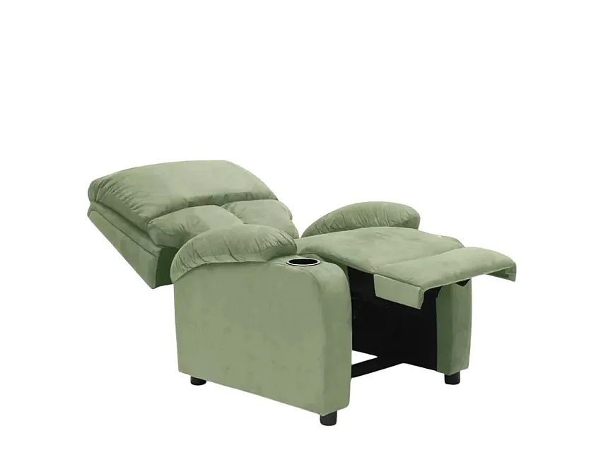 Sillón relajante reclinable reposapiés portaobjetos Laura Light - Verde oscuro
