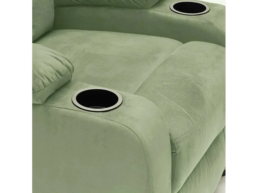 Sillón relajante reclinable reposapiés portaobjetos Laura Light - Verde oscuro