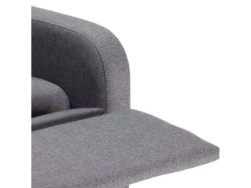 Entspannender Liegesessel Fernsehsessel 4 Räder mit Fußstütze in schönem Stoff - Dunkel Grau