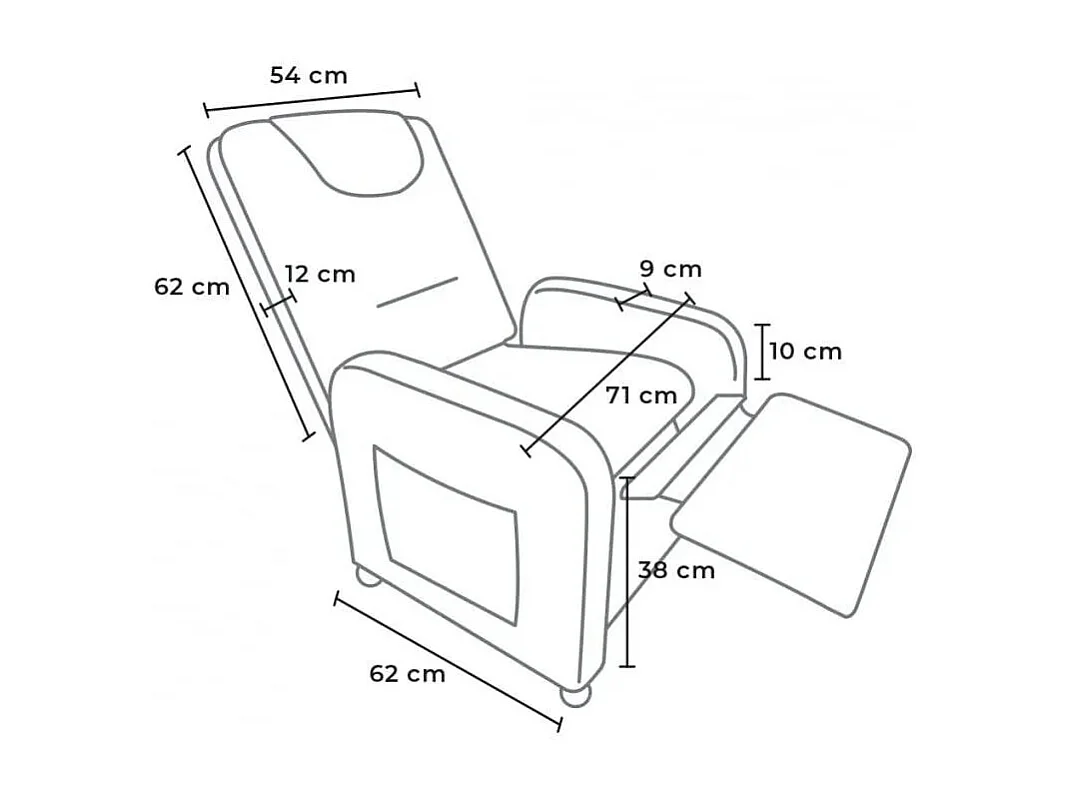 Entspannender Liegesessel Fernsehsessel 4 Räder mit Fußstütze in schönem Stoff - Dunkel Grau