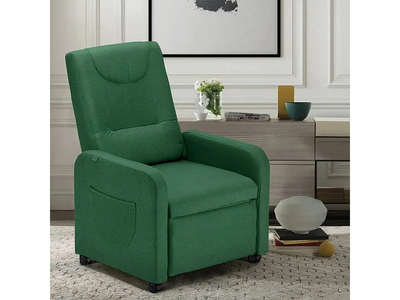 Poltrona reclinabile in tessuto con ruote e poggiapiedi Altair