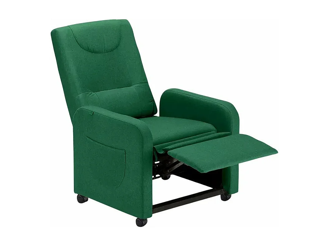 Poltrona reclinabile in tessuto con ruote e poggiapiedi Altair