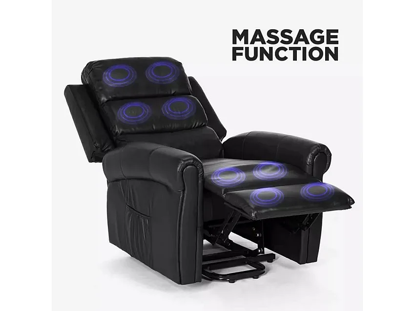 Isabel elektrisch beheizter Massagesessel mit Rädern - Schwarz