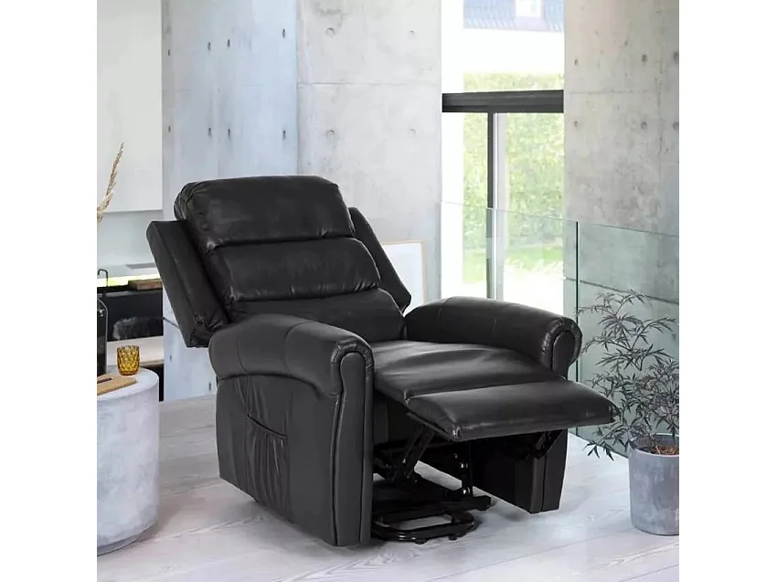 Isabel elektrisch beheizter Massagesessel mit Rädern - Schwarz