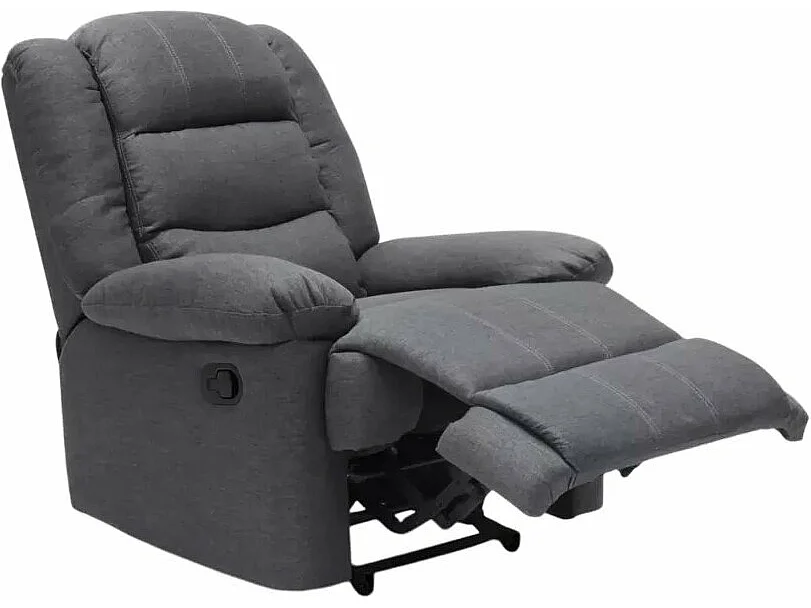 Poltrona reclinabile poggiapiedi e ruote in tessuto design Centauro