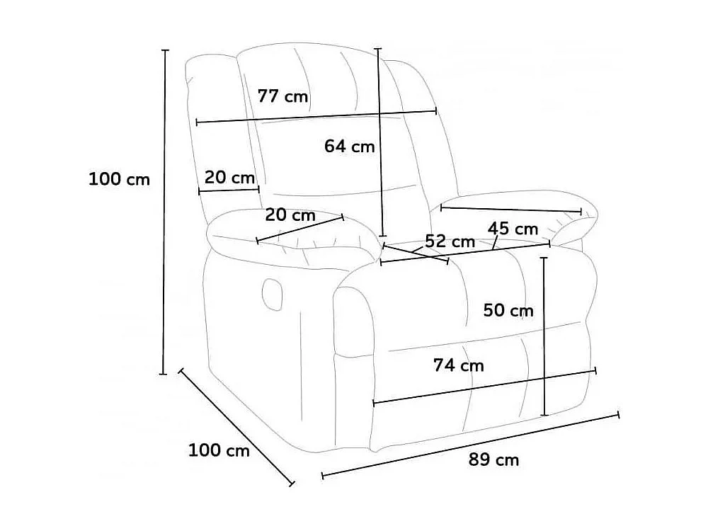 Poltrona reclinabile poggiapiedi e ruote in tessuto design Centauro