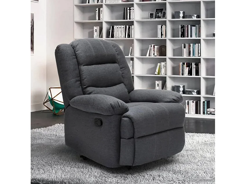 Maura Klappbarer Entspannungssessel mit Fußstütze 4 Räder - Grau