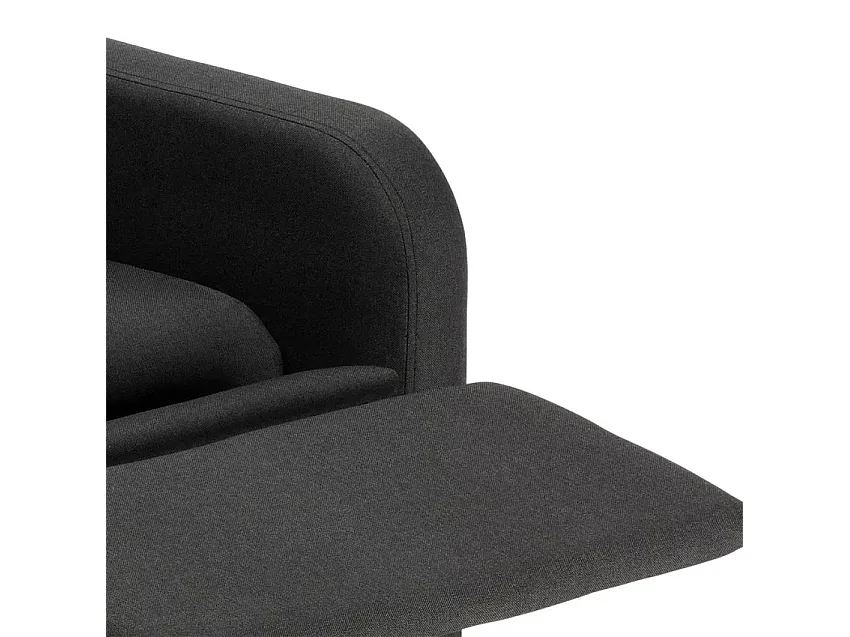 Sillón Relax reclinable de 4 ruedas con reposapiés de tela Beautiful - Negro