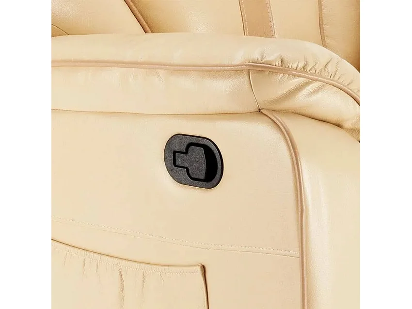 Relax Schaukelsessel Sissi mit Fußstütze und 360-Drehung, Kunstleder - Beige