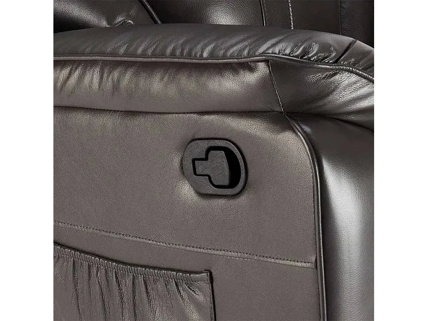 Sillón reclinable relax con mecedora y rotación de 360 en polipiel Sissi - Gris Oscuro