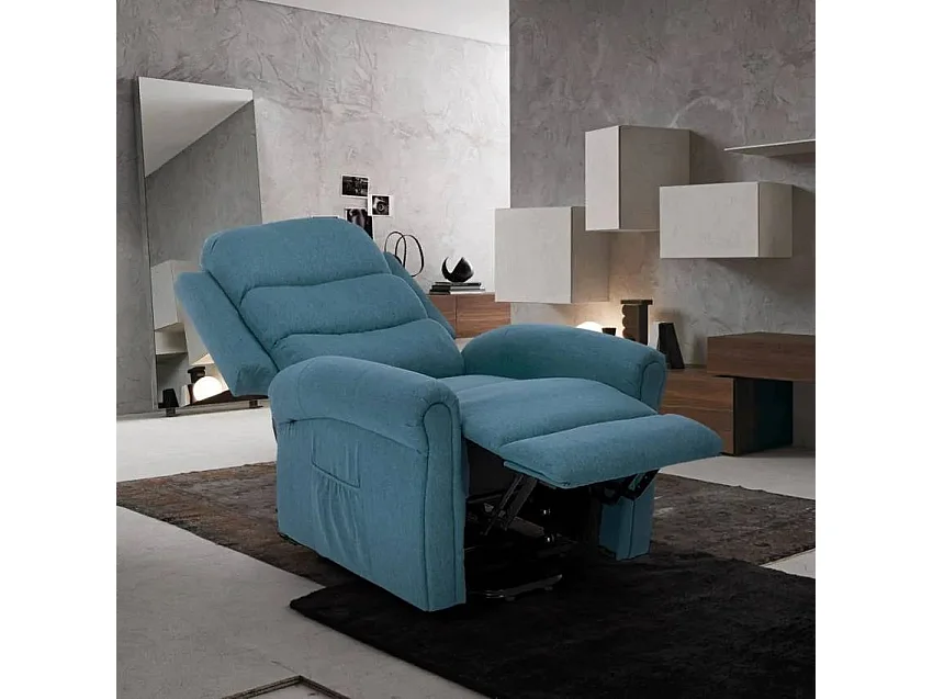 Silla de relajación eléctrica, masaje y calefacción con ruedas Victoria - Azul