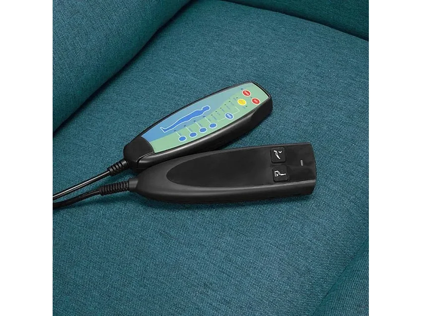 Silla de relajación eléctrica, masaje y calefacción con ruedas Victoria - Azul