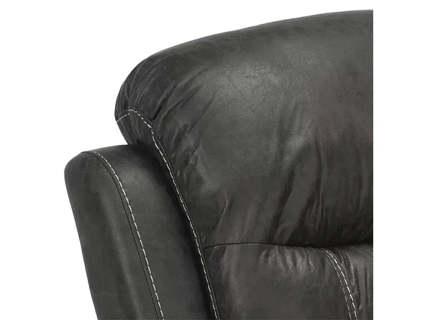 Sillón relax reclinable manual con reposapiés polipiel Panama - Gris