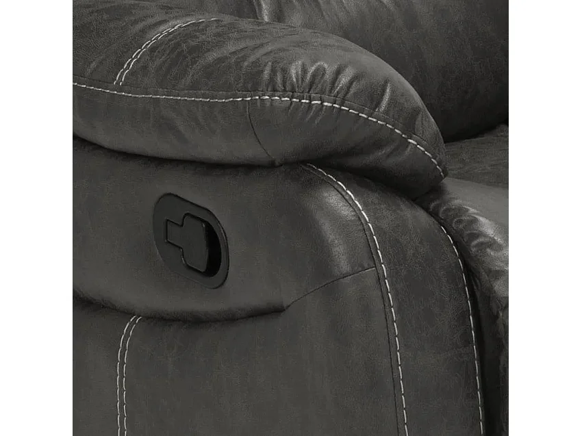 Sillón relax reclinable manual con reposapiés polipiel Panama - Gris