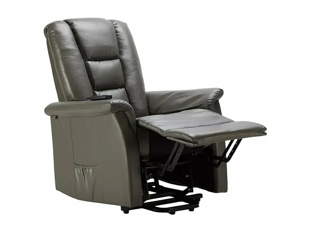 Fernsehsessel Relaxsessel elektrisch aus Kunstleder mit Aufstehhilfe Joanna Fix - Grau